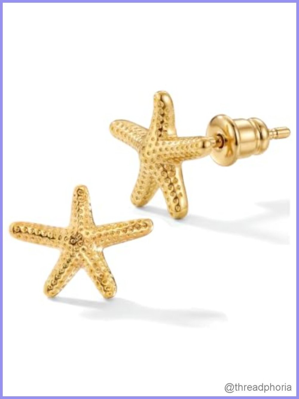 14K Gold Starfish Stud Earrings for Women Trendy Small Hypoallergenic